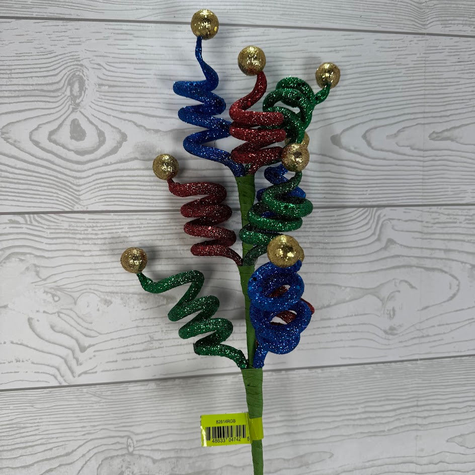 CURLY BALL SPRAY X5 H28 - RED/GREEN/BLUE - 82614RGB * RD