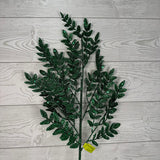 GLITTER FERN SPRAY X5 H28 - GREEN - 86927GN * G