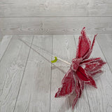ICY POINSETTIA STEM H18 - 86335RD * RD