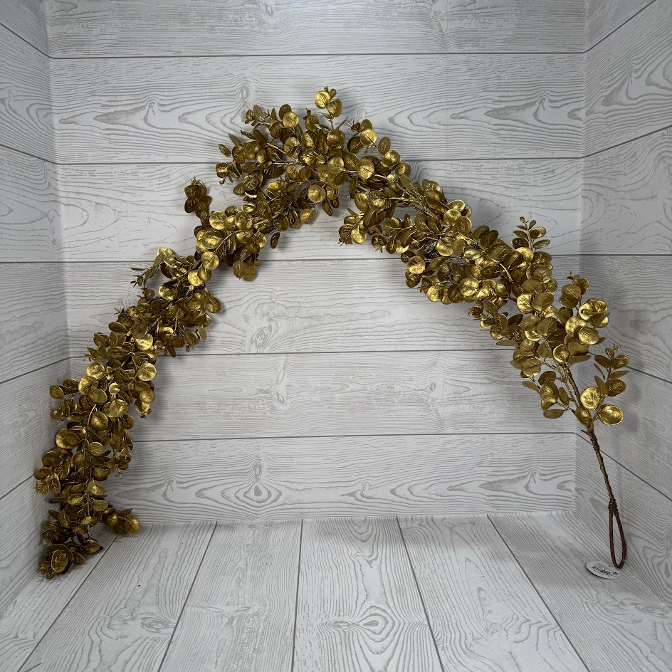 52" METALLIC GOLD EUCALYPTUS GARLAND - DCGL6617