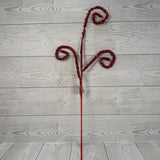 22" GLITTERED CURLED SPRAY X3 - RED - DC15848RD