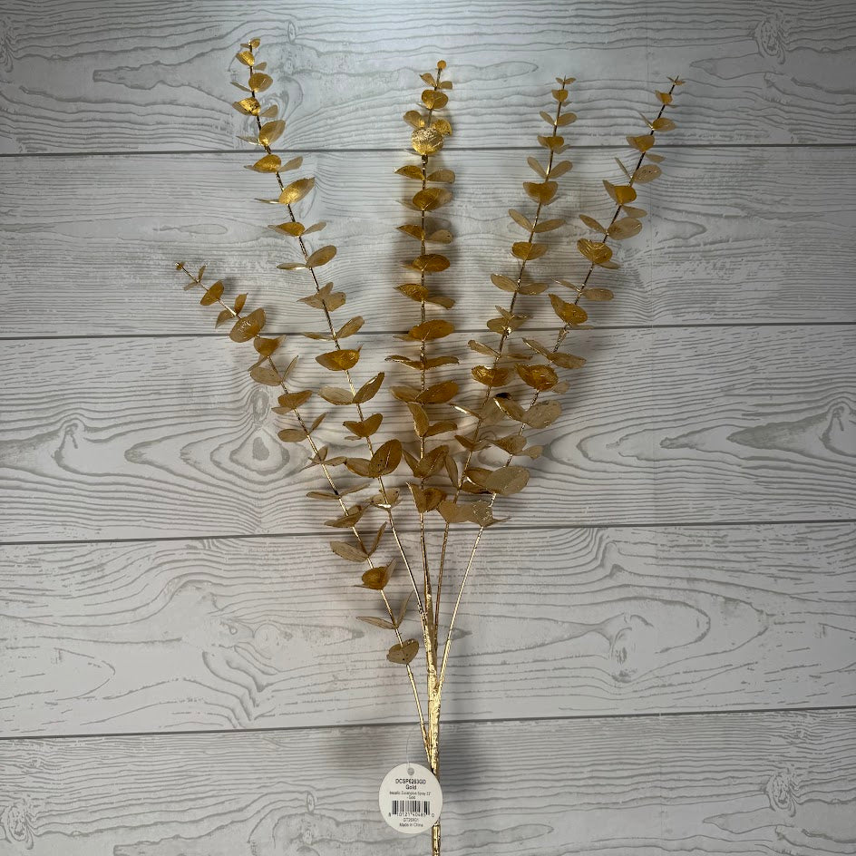 33" METALLIC EUCALYPTUS SPRAY - GOLD - DCSP6263GD