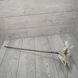 24" FAUX LEATHER PEARL POINSETTIA STEM - WHITE - DCSP5095