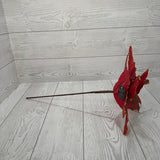 10" HARLEQUIN GLITTER POINSETTIA - RED/GREEN - DCSP6673