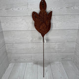 26" VELVET MAGNOLIA LEAF W/ SEQUINS - BROWN - DCSP6611BR