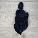 26" VELVET MAGNOLIA LEAF W/ SEQUINS - NAVY - DCSP6611NV