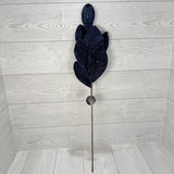 26" VELVET MAGNOLIA LEAF W/ SEQUINS - NAVY - DCSP6611NV