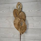 26" VELVET MAGNOLIA LEAF W/ SEQUINS - CHESNUT GOLD - DCSP6611CS