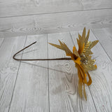 18" METALLIC DIAMOND POINSETTIA SPRAY - GOLD - DCSP5245