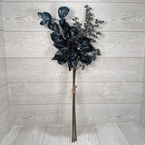 25IN MIXED POINSETTIA BERRY - BLUE - 40551-BL * RD