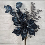 25IN MIXED POINSETTIA BERRY - BLUE - 40551-BL * RD