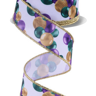 1.5"X10YD BALL ORNAMENT GARLAND - MARDI GRAS - LS1142WY