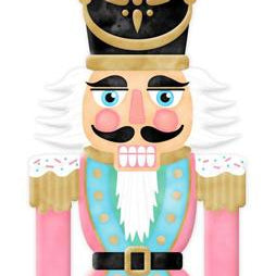 12"H X 4"L METAL PASTEL NUTCRACKER SIGN - PINK/MINT/LIGHT BLUE/WHITE/BLACK - MD1077