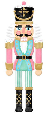 12"H X 4"L METAL PASTEL NUTCRACKER SIGN - PINK/MINT/LIGHT BLUE/WHITE/BLACK - MD1077