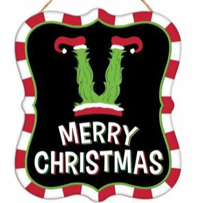 7"HX6"L TIN CHRISTMAS ELF - BLACK/WHITE/RED - MD1214