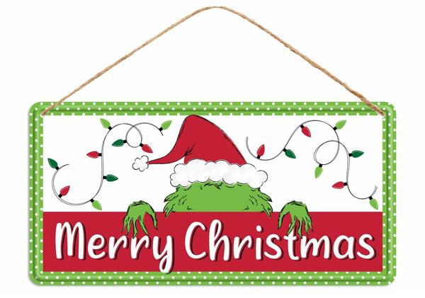 12"L TIN ELF SIGN - WHITE/BLACK/RED/LIME - MD1226