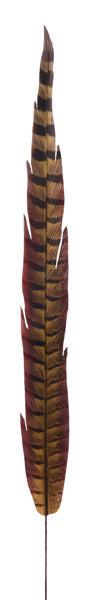 27"L FAUX PHEASANT FEATHER - NATURAL - MJ034318