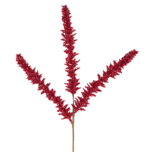 18"L V-CUT FOIL GLITTER SPIKE - RED - MN040924