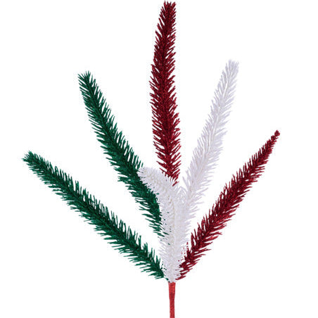 20"L GLITTER SPIKE PICK - EMERALD/RED/WHITE - MN046883