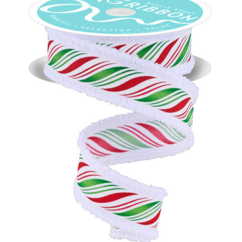 1.5"X10YD PEPPERMINT TWIST/DRIFT - WHITE/RED/GREEN/SILVER - RGC828967