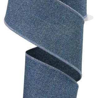 2.5"X10YD FINE GLITTER ON ROYAL - SMOKE BLUE - RGE1381NT