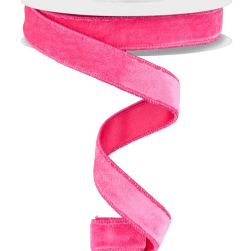 7/8"X10YD DELUXE VELVET/SATIN BACKING - HOT PINK - RGE765811