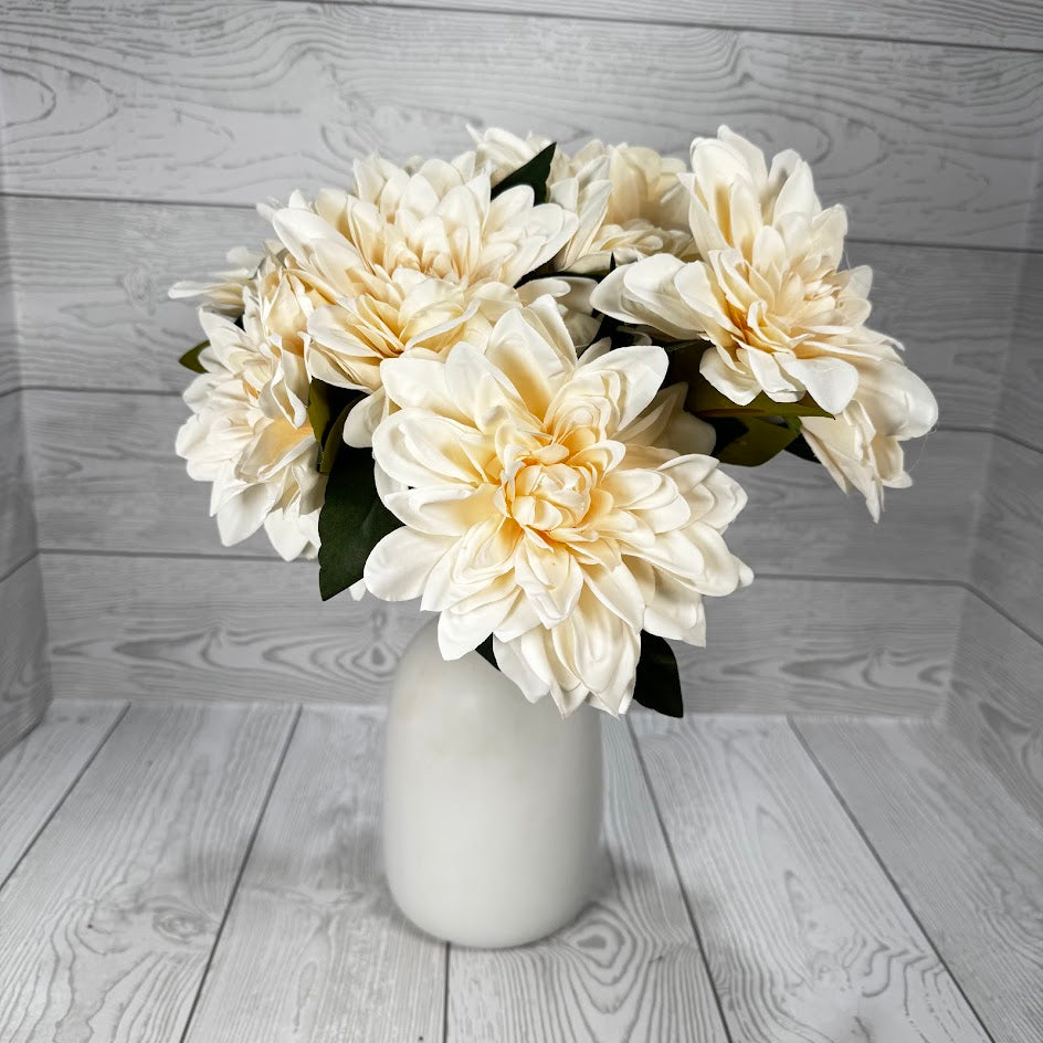 VINTAGE DAHLIA BUSH X7 - IVORY - VTG21233-IVRY *OO