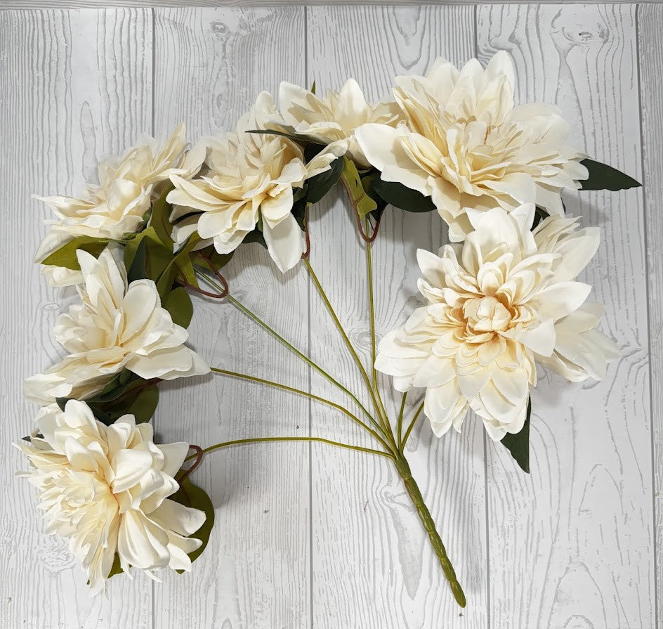 VINTAGE DAHLIA BUSH X7 - IVORY - VTG21233-IVRY *OO