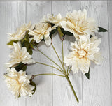 VINTAGE DAHLIA BUSH X7 - IVORY - VTG21233-IVRY *OO