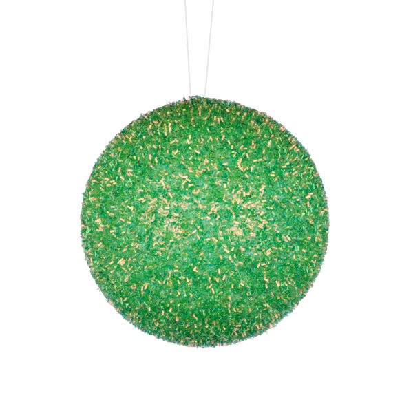 6"DIA IRIDESCENT V CUT FOIL GLITTER BALL - MINT GREEN - XJ5615AX