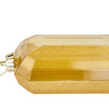 7"L X 4"W GLITTER RECTANGLE GEM ORNAMENT - GOLD - XJ563408
