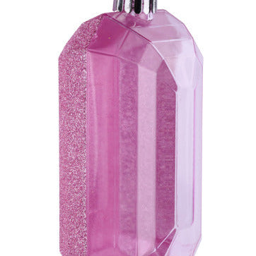 7"L X 4"W GLITTER RECTANGLE GEM ORNAMENT - PINK - XJ563422