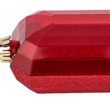 7"L X 4"W GLITTER RECTANGLE GEM ORNAMENT - RED - XJ563424