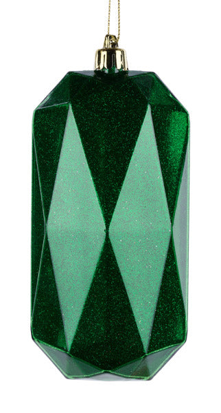 5.5"L X 2.5"W CUBIC RECTANGLE GEM ORNAMENT - EMERALD GREEN - XJ716206