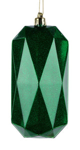 5.5"L X 2.5"W CUBIC RECTANGLE GEM ORNAMENT - EMERALD GREEN - XJ716206