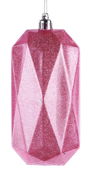 5.5"L X 2.5"W CUBIC RECTANGLE GEM ORNAMENT - PINK - XJ716222