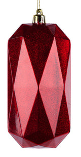 5.5"L X 2.5" CUBIC RECTANGLE GEM ORNAMENT - RED - XJ716224