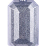 7"L X 4"W GLITTER RECTANGLE GEM ORNAMENT - SILVER - XJ716626