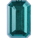 7"L X 4"W GLITTER RECTANGLE GEM ORNAMENT - TURQUOISE - XJ7166EK
