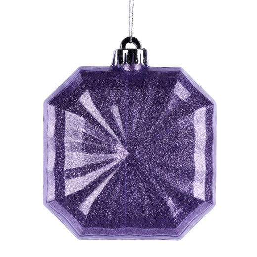 4.75"SQ GLITTER OCTAGON ORNAMENT - LAVENDER - XJ716913
