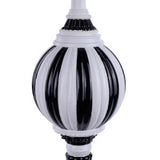 18"HX150MM DIA VERTICAL BALL FINIAL ORNAMENT - BLACK/WHITE - XJ7256TX