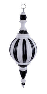 18"HX150MM DIA VERTICAL BALL FINIAL ORNAMENT - BLACK/WHITE - XJ7256TX
