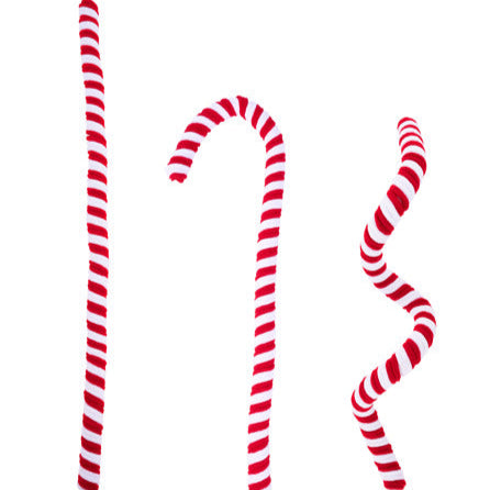 28"L VELVET/FOAM PEPPERMINT STICK, WIRED - RED/WHITE - XP384232
