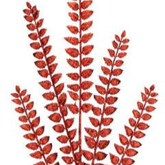 37"L GLITTERED FERN SPRAY - RED - XS205724