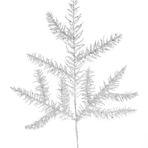 19"L GLITTER NOBLE FIR SPRAY - SILVER - XS217126