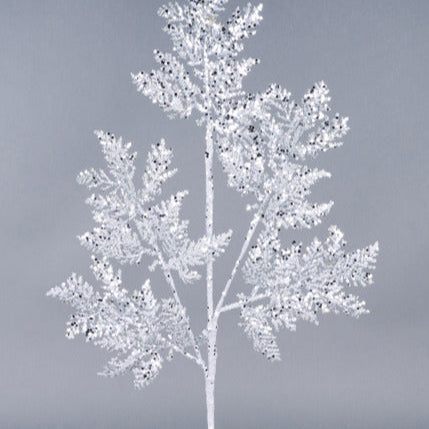 28"L GLITTER/HEX GLITTER CEDAR SPRAY - SILVER - XS241526