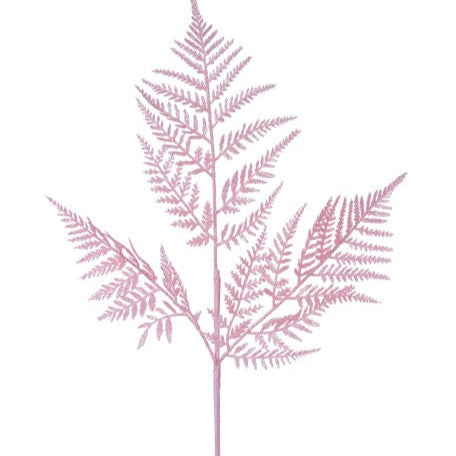 18.5"L GLITTER FERN LEAF SPRAY - PINK - XS244222
