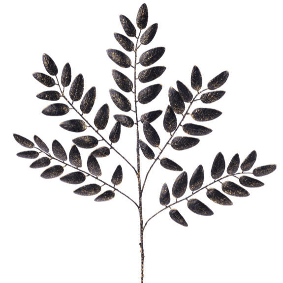 21.5"L BRUSHED HONEY LOCUST SPRAY - BLACK/GOLD - XS2482C9