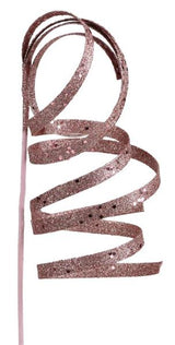 23.5"L CURLY GLITTER RIBBON PICK - PINK - XS982222