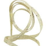 23.5"L CURLY GLITTER RIBBON PICK - IVORY/GOLD - XS9822J6
